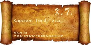 Kapcsos Terézia névjegykártya