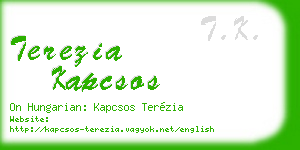 terezia kapcsos business card