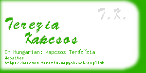 terezia kapcsos business card